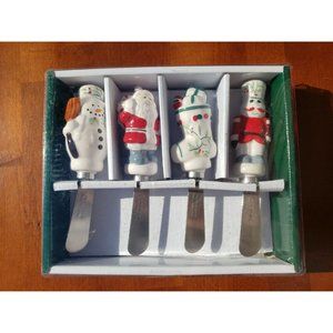 Pfaltzgraff Winterberry Christmas Holiday 4 piece Spreader Dip Party Set . NIB